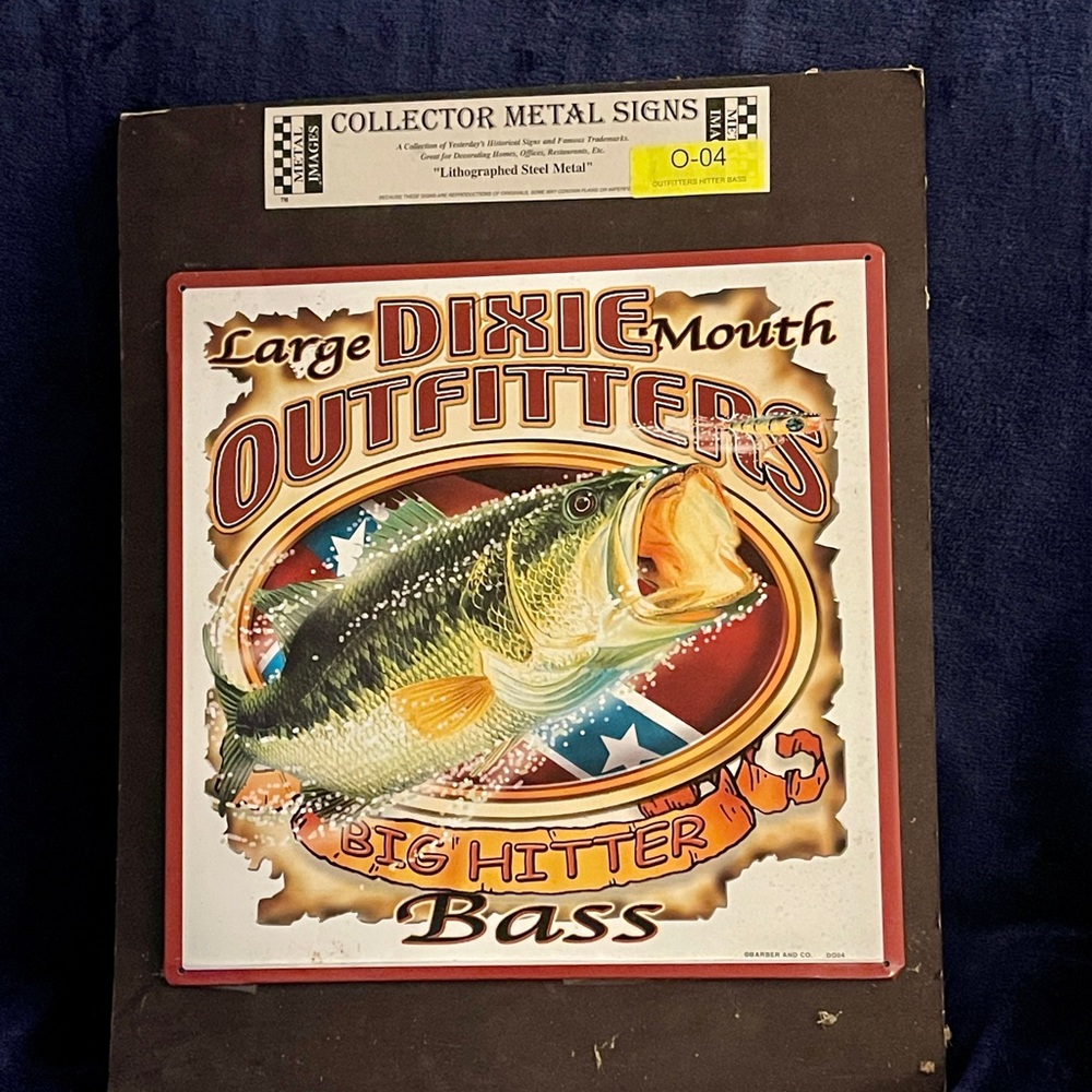 Large Mouth Bass Metal Sign